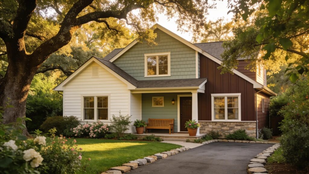 A stunning home exterior showcasing durable and stylish James Hardie siding